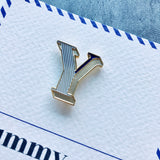 varsity letter y badge with unique pin card
