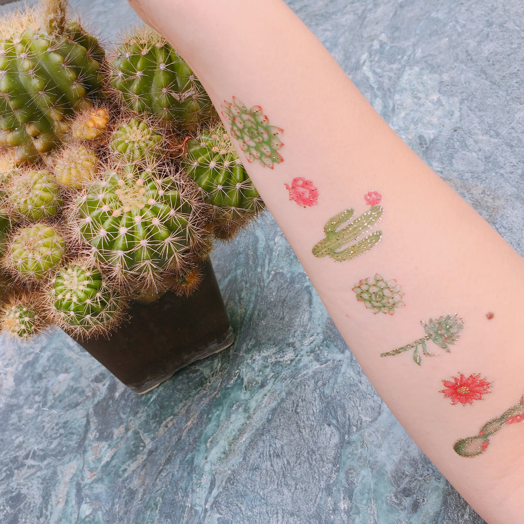 cactus succulent tattoo Cactus 2 Artistic Temporary Tattoo by PAPERSELF London