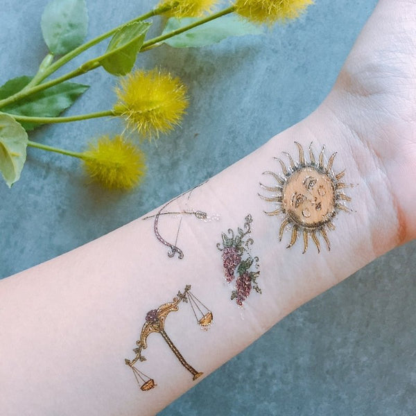sun mythology temporary tattoo