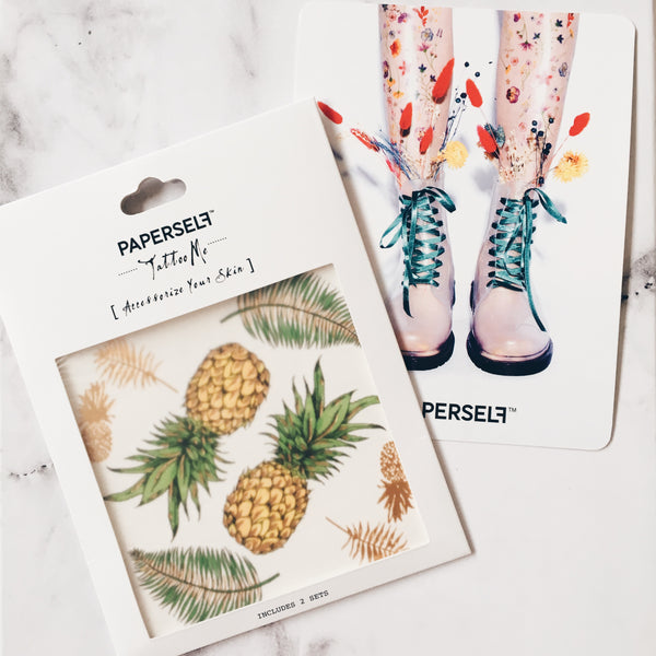 pineapple metallic temporary tattoo for festivals paperself